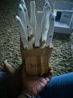 Cutco White Handle Knife Block Set of 10